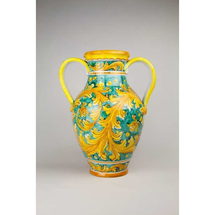 Vaso con manici in ceramica di Caltagirone H50 cm