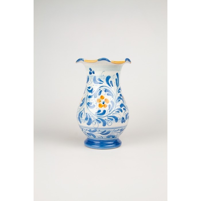 Vaso smerlato in ceramica di Caltagirone H21 cm